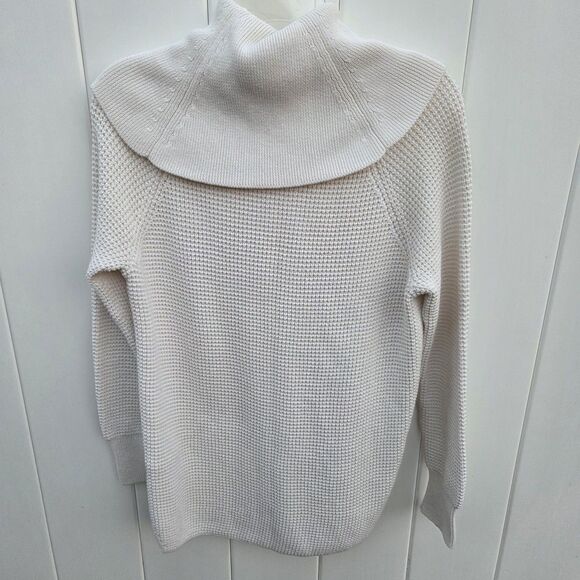 Michael Kors Cowl Neck Sweater Knit Pullover Tunic Top Neutral Cream Size S - Picture 7 of 15